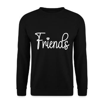 Friends Herz - Unisex Pullover - Schwarz - Vorne - Alina (178cm) & Michal (187cm)