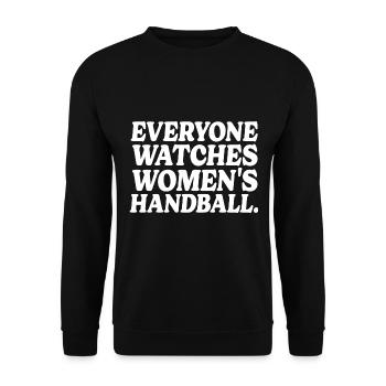 Humor Sport Handball Frauen - Unisex Pullover - Schwarz - Vorne - Alina (178cm) & Michal (187cm)
