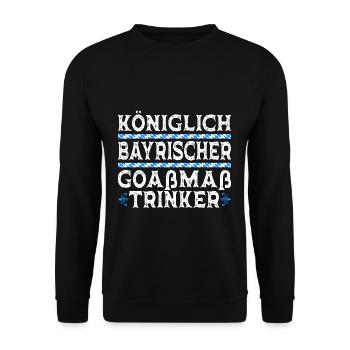 Königlich Bayrischer Goaßmaß Trinker - Unisex Pullover - Schwarz - Vorne - Alina (178cm) & Michal (187cm)