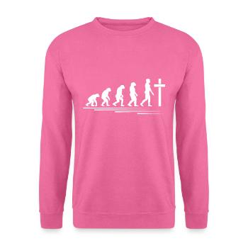 Christen Evolution vom Affen zu Jesus - Unisex Pullover - Pink - Vorne