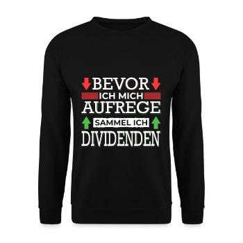 Aktien Börse Dividenden - Unisex Pullover - Schwarz - Vorne - Alina (178cm) & Michal (187cm)
