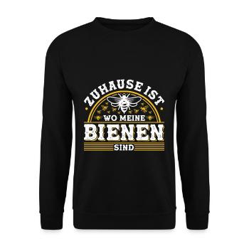 Bienenliebhaber Spruch Bienen Imker - Unisex Pullover - Schwarz - Vorne - Alina (178cm) & Michal (187cm)