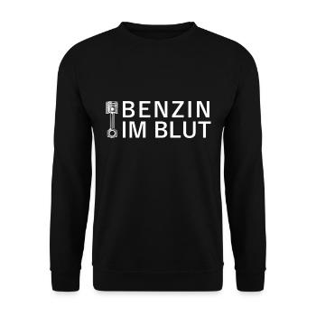 Benzin im Blut - Motorrad, Auto, Motorisiert - Unisex Pullover - Schwarz - Vorne - Alina (178cm) & Michal (187cm)