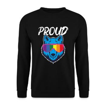 Fier LGBT Wolf Alpha cadeau de lunettes de soleil - Sweat-shirt Unisexe - noir - Devant - Alina (178cm) & Michal (187cm)