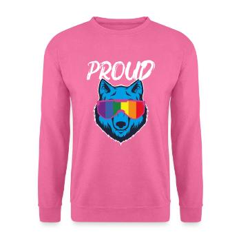 Stolzes LGBT Wolf Alpha Sonnenbrillen Geschenk - Unisex Pullover - Pink - Vorne