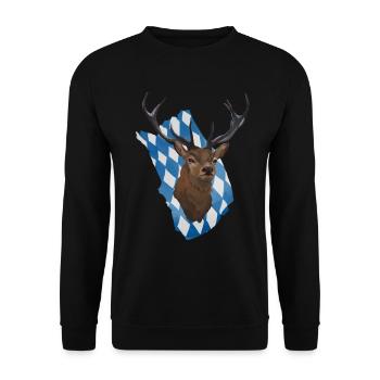Trachten T shirt Bavière - Sweat-shirt Unisexe - noir - Devant - Alina (178cm) & Michal (187cm)