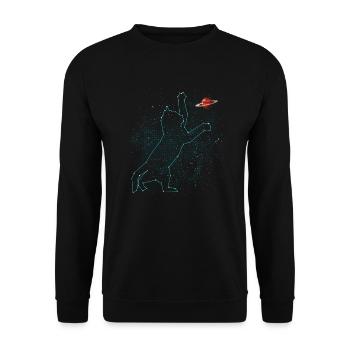Konstellation der Katze - Unisex Pullover - Schwarz - Vorne - Alina (178cm) & Michal (187cm)