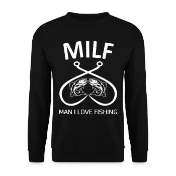 Pêcher Pêcheur Canne à pêche - Sweat-shirt Unisexe - noir - Devant - Alina (178cm) & Michal (187cm)