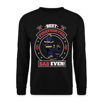 Firefighter - Father and Son Fire Brigade 112 - Unisex Sweatshirt - black - Front - Alina (178cm) & Michal (187cm)