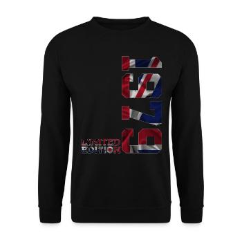 ÉDITION LIMITÉE ANGLETERRE 1979 ANNIVERSAIRE BRITANNIQUE - Sweat-shirt Unisexe - noir - Devant - Alina (178cm) & Michal (187cm)
