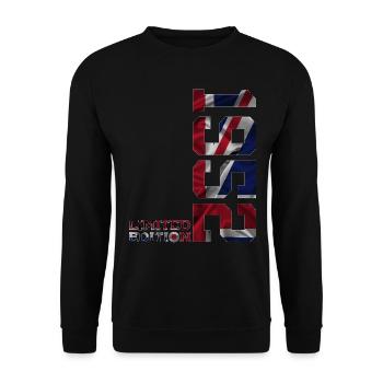 ÉDITION LIMITÉE ANGLETERRE 1952 74E ANNIVERSAIRE BRITANNIQUE - Sweat-shirt Unisexe - noir - Devant - Alina (178cm) & Michal (187cm)