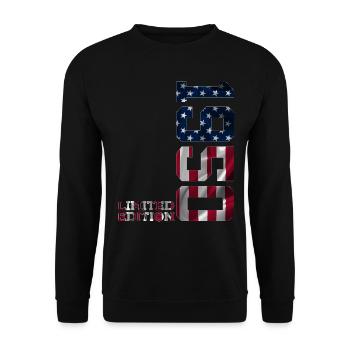 ÉDITION LIMITÉE 1950 USA 76E ANNIVERSAIRE - Sweat-shirt Unisexe - noir - Devant - Alina (178cm) & Michal (187cm)