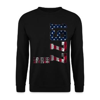 ÉDITION LIMITÉE 1977 USA 49E ANNIVERSAIRE - Sweat-shirt Unisexe - noir - Devant - Alina (178cm) & Michal (187cm)
