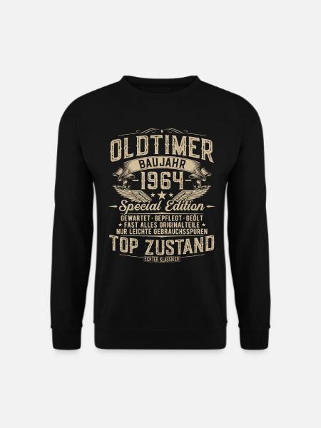Oldtimer 1964 Jahrgang geboren Geburtstag Geschenk - Unisex Pullover - Schwarz
