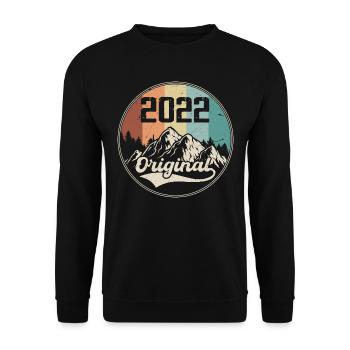 Ursprüngliches Geburtstagsgeschenk 2022 - 2022 - Unisex Pullover - Schwarz - Vorne - Alina (178cm) & Michal (187cm)