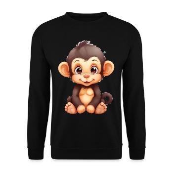 Cute Chimpanzee Baby - Unisex Pullover - Schwarz - Vorne - Alina (178cm) & Michal (187cm)