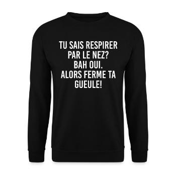 Ferme ta gueule, Ferme ta gueule - Sweat-shirt Unisexe - noir - Devant - Alina (178cm) & Michal (187cm)
