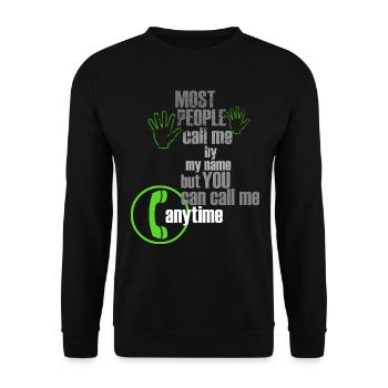 Vous pouvez m’appeler à tout moment - Sweat-shirt Unisexe - noir - Devant - Alina (178cm) & Michal (187cm)