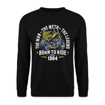 1984 Vintage Man Myth Legend Moto - Sweat-shirt Unisexe - noir - Devant - Alina (178cm) & Michal (187cm)