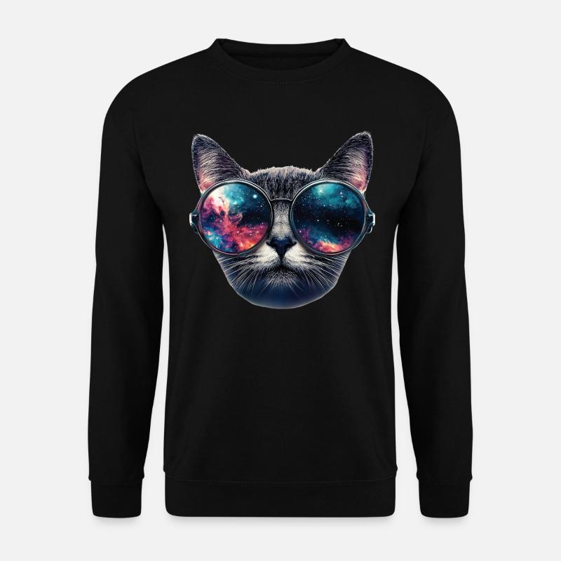 Lunettes Cat Space - Sweat-shirt Unisexe - noir