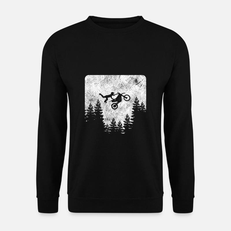 Quadrat Retro Motocross Motorrad Biker - Unisex Pullover - Schwarz