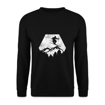 Ski Winter Sports Alps Mountains Piste Polygon - Unisex Sweatshirt - black - Front - Alina (178cm) & Michal (187cm)