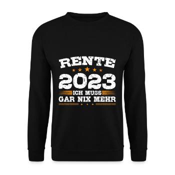 Rente 2023 - Unisex Pullover - Schwarz - Vorne - Alina (178cm) & Michal (187cm)