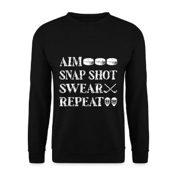 Winger Eishockeyspieler - Unisex Pullover - Schwarz - Vorne - Alina (178cm) & Michal (187cm)