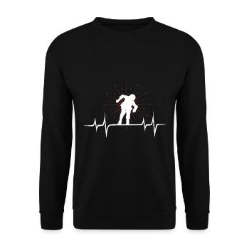 Heartbeat ECG Inline Skater Rollerblades Gift - Unisex Sweatshirt - black - Front - Alina (178cm) & Michal (187cm)