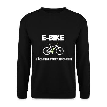 Ebike E-Bike Pedelec Geschenk Fahrrad eMTB - Unisex Pullover - Schwarz - Vorne - Alina (178cm) & Michal (187cm)