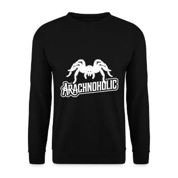 Arachnoholic Big Hairy Spider Silhouette - Unisex Sweatshirt - black - Front - Alina (178cm) & Michal (187cm)