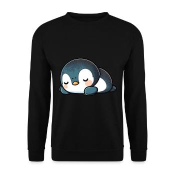 Penguin Baby - Unisex Sweatshirt - black - Front - Alina (178cm) & Michal (187cm)