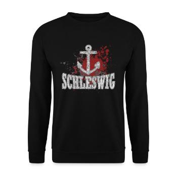Schleswig Anker - Unisex Pullover - Schwarz - Vorne - Alina (178cm) & Michal (187cm)