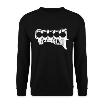 5 cylinder five cylinder 2.5TFSI Turbo - Unisex Sweatshirt - black - Front - Alina (178cm) & Michal (187cm)