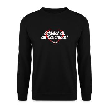 Schleich di du Oaschloch - Ein Herz für Wien - Unisex Pullover - Schwarz - Vorne - Alina (178cm) & Michal (187cm)