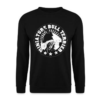 Miniature Bullterrier - Unisex Pullover - Schwarz - Vorne - Alina (178cm) & Michal (187cm)