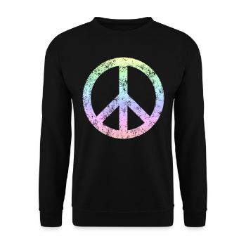 Peace Sign / Peace - Unisex Sweatshirt - black - Front - Alina (178cm) & Michal (187cm)