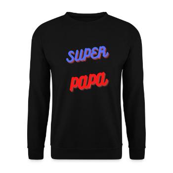 SUPER PAPA Cadeau - Sweat-shirt Unisexe - noir - Devant - Alina (178cm) & Michal (187cm)