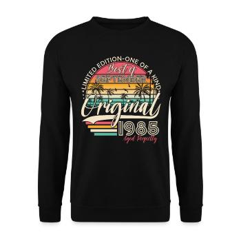 September 1985 Vintage Vintage Retro Birthday - Unisex Sweatshirt - black - Front - Alina (178cm) & Michal (187cm)