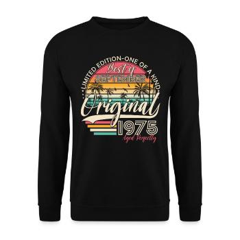 September 1975 Vintage Vintage Retro Birthday - Unisex Sweatshirt - black - Front - Alina (178cm) & Michal (187cm)