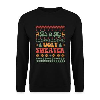 My Ugly Sweater - Ugly Xmas /Christmas/Weihnachten - Unisex Pullover - Schwarz - Vorne - Alina (178cm) & Michal (187cm)