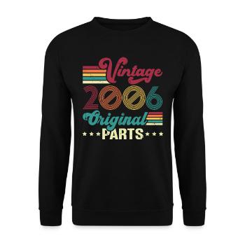 Vintage 2006 Original, Cadeau D'anniversaire - Sweat-shirt Unisexe - noir - Devant - Alina (178cm) & Michal (187cm)