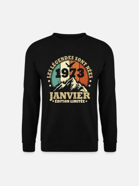 Die Legenden wurden im Januar 1973 geboren Jahrgang - Unisex Pullover - Schwarz