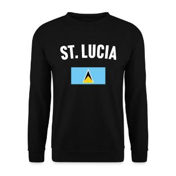 St Lucia Flag - Unisex Sweatshirt - black - Front - Alina (178cm) & Michal (187cm)