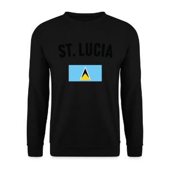 St Lucia Flag - Unisex Sweatshirt - black - Front - Alina (178cm) & Michal (187cm)