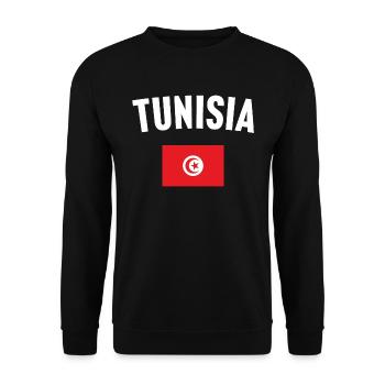 Tunisia Flag - Unisex Sweatshirt - black - Front - Alina (178cm) & Michal (187cm)