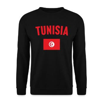 Tunisia Flag - Unisex Sweatshirt - black - Front - Alina (178cm) & Michal (187cm)