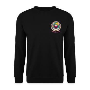 Be Kind, Spread Love - Unisex Sweatshirt - black - Front - Alina (178cm) & Michal (187cm)