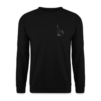 Katze - Unisex Pullover - Schwarz - Vorne - Alina (178cm) & Michal (187cm)