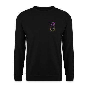 Alpaca in a pocket look - chest pocket - Unisex Sweatshirt - black - Front - Alina (178cm) & Michal (187cm)